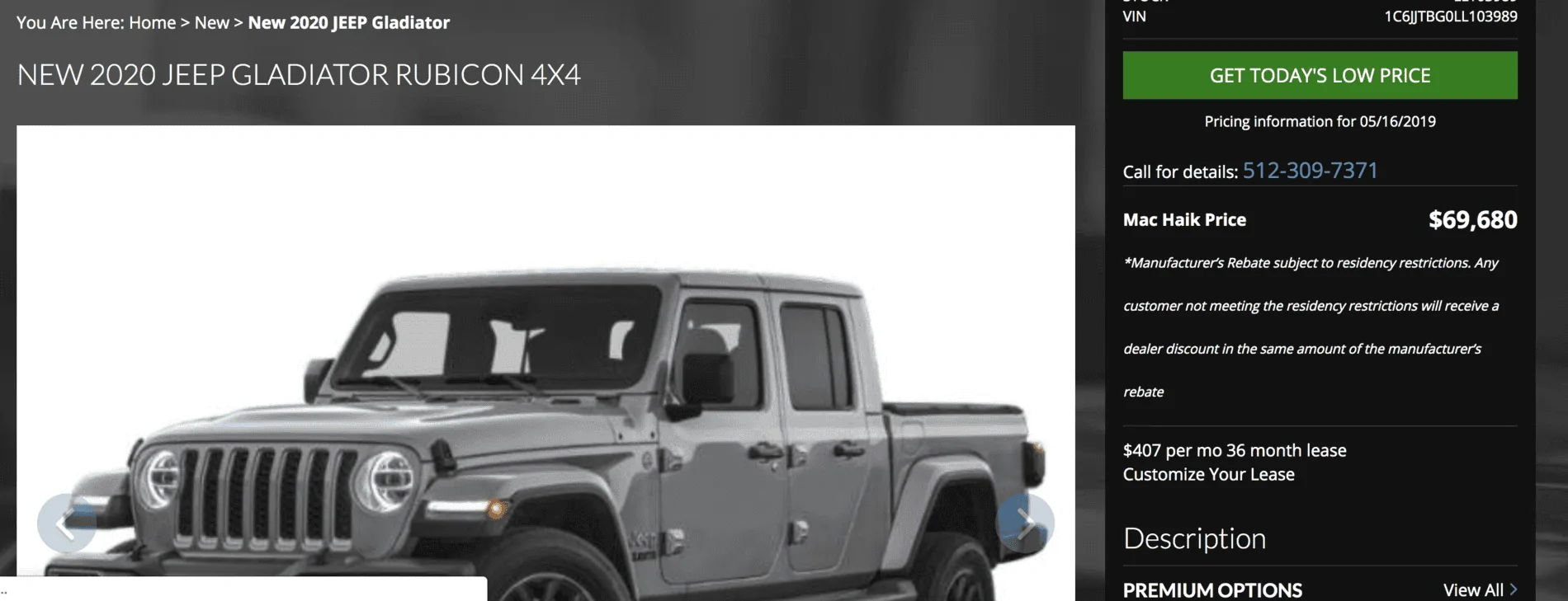 Jeep Gladiator Dealers to avoid - Charging over MSRP Screen Shot 2019-05-15 at 10.23.38 PM