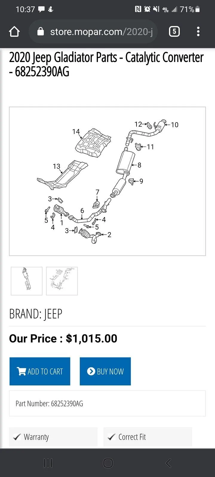 Jeep Gladiator JT Catalytic Converter Theft - Is this a thing? Screenshot_20210320-103734_Chrom
