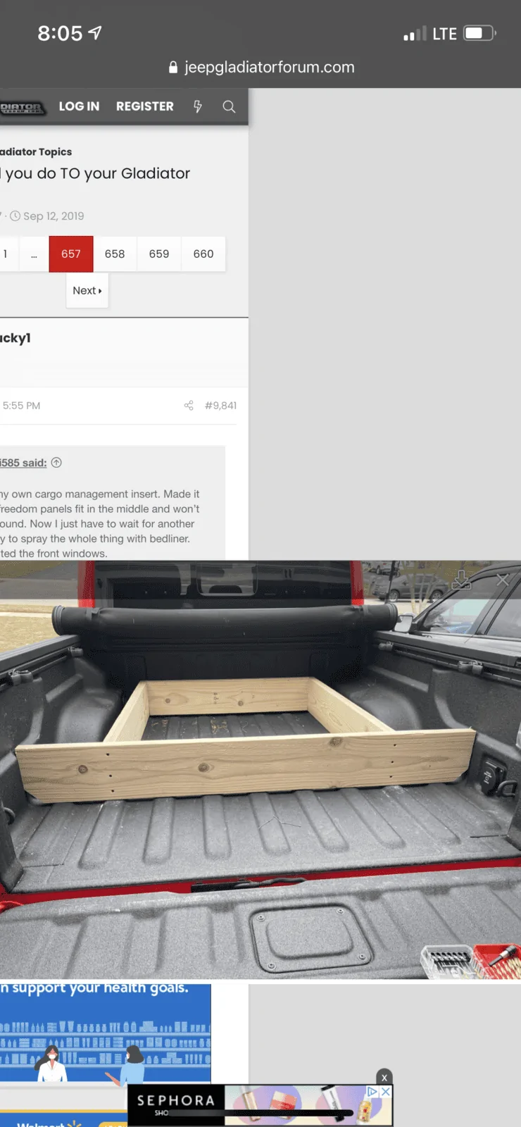 Jeep Gladiator Freedom top storage in truck bed BAE3AC89-B4E3-4C0F-8982-6E46E460309A
