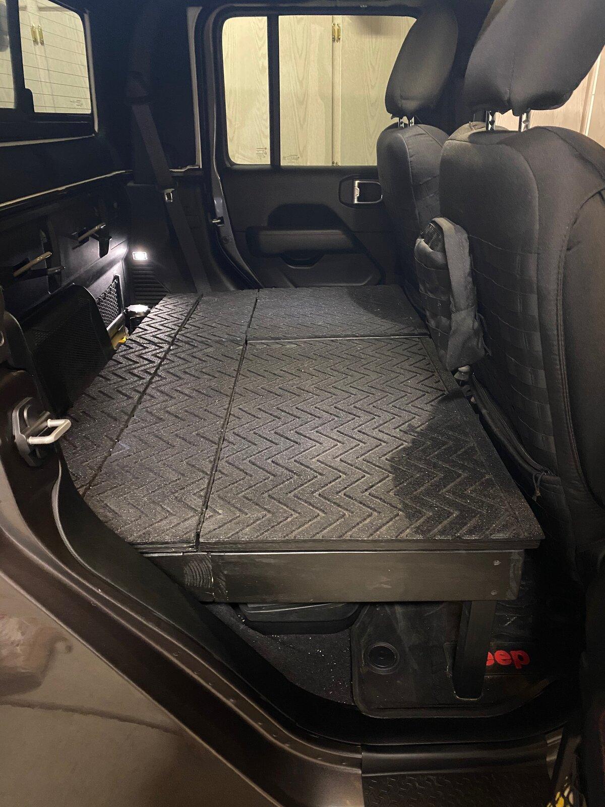 Jeep Gladiator JTR LE Build Up with No Letdown jeep-gladiator-rear-seat-platform-1-jpe