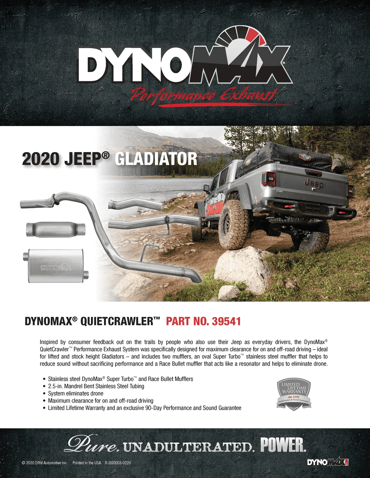 Jeep Gladiator DynoMax® QuietCrawler™ Performance Exhaust System Jeep_Gladiator_QuietCrawler_39541_Feb20_Sell