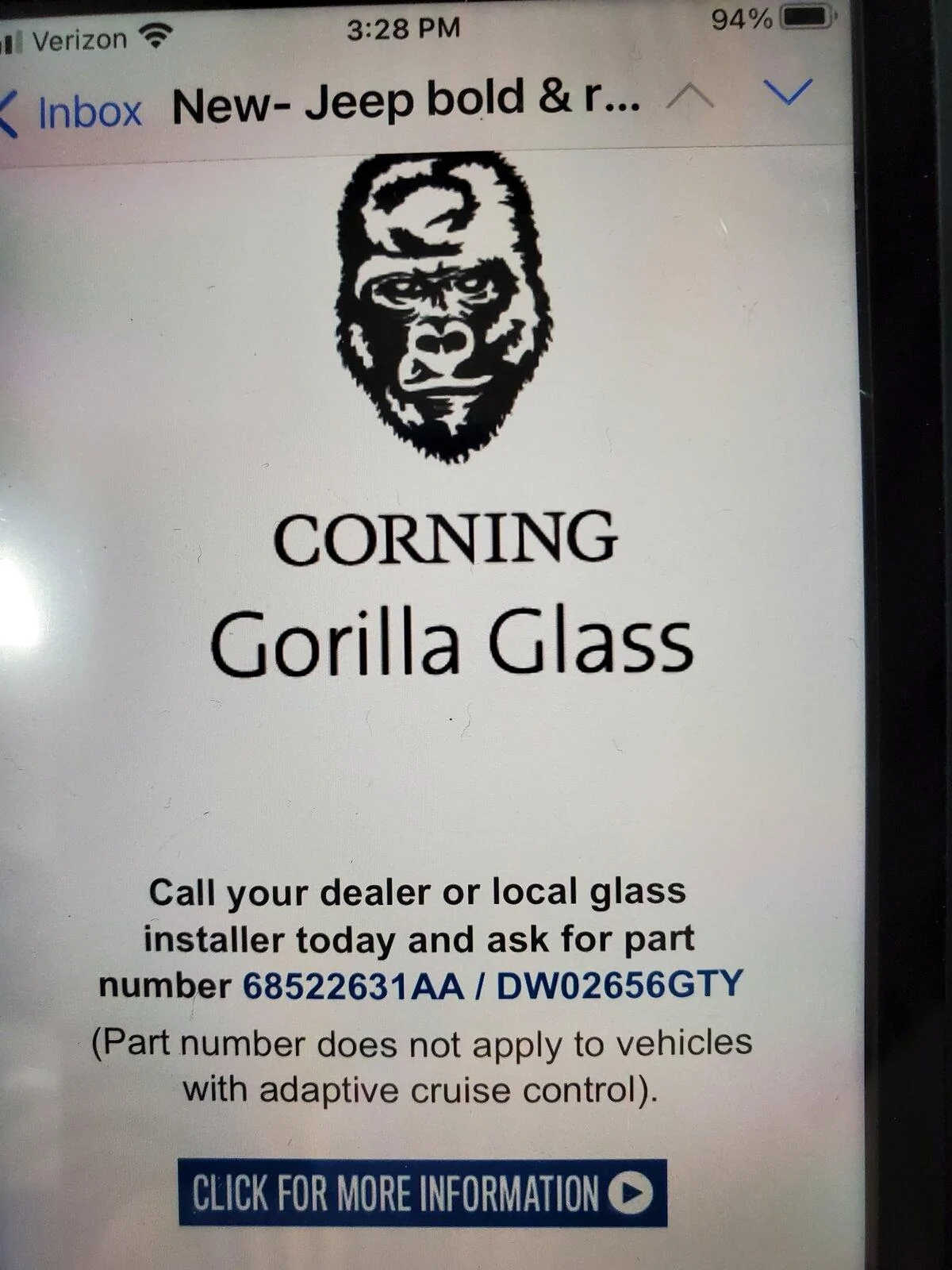 Jeep Gladiator HPG Gorilla Glass 6month Update 20210325_152825