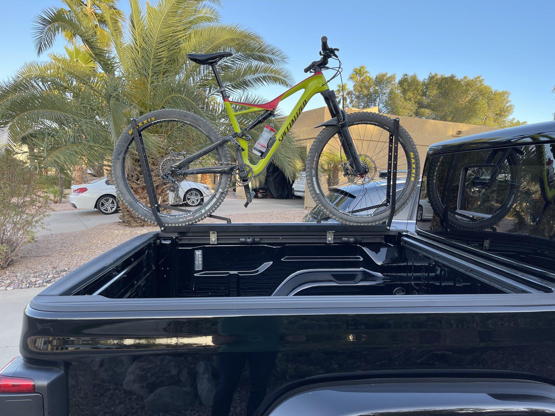 Jeep Gladiator Want to mount bike rack on bed rail without crossbars. Ideas please? 4E066D6F-3446-4AE3-84FE-41C647280E8C