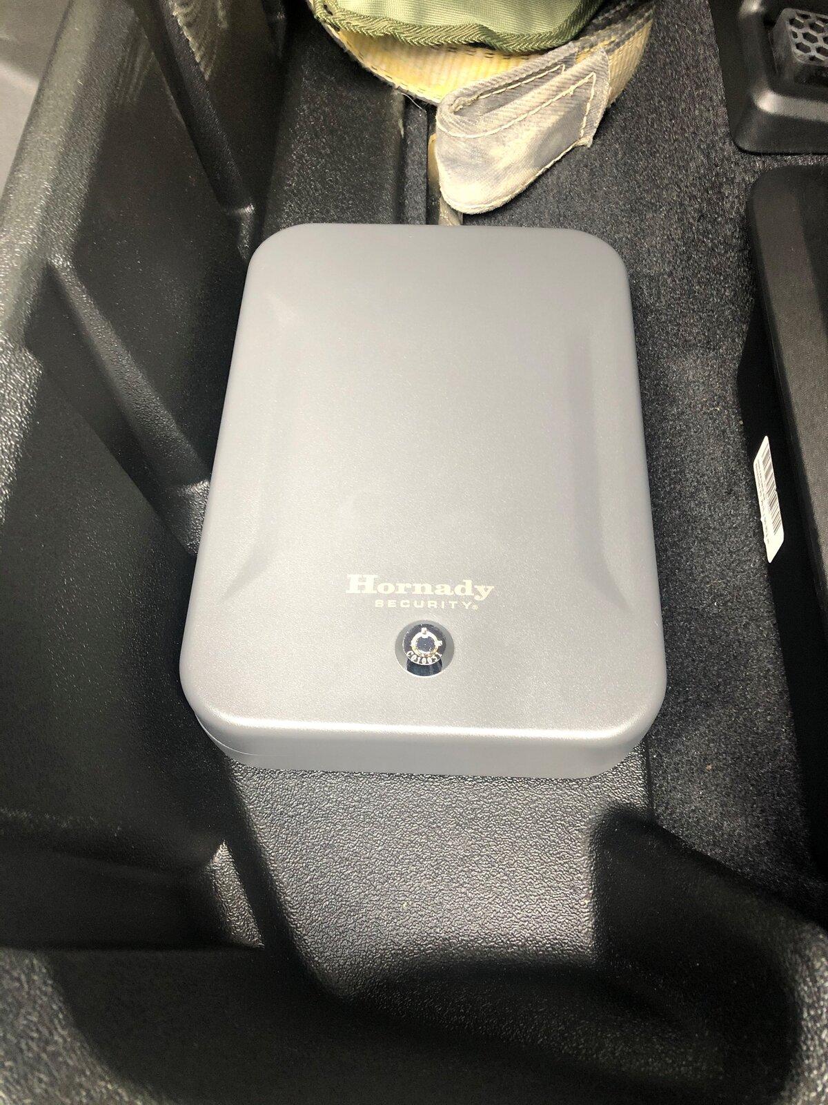 Jeep Gladiator Firearms and jeeps Hornady safe in Jee