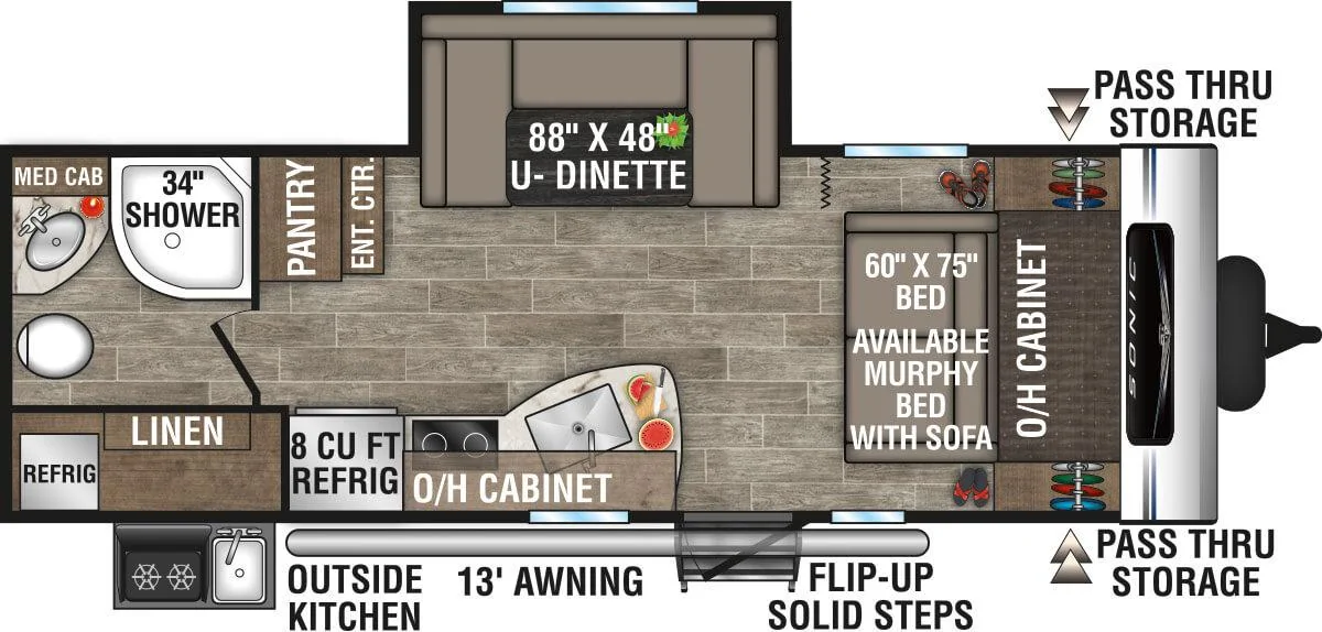 Jeep Gladiator Maiden Voyage... 2021-Venture-RV-Sonic-SN220VRB-Travel-Trailer-Floorplan