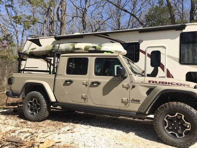Jeep Gladiator Opinion needed for Rack to haul 2 bicycles, 2 kayaks, while pulling camper DC1862A3-F036-4102-9CC4-D3B6147D4C65
