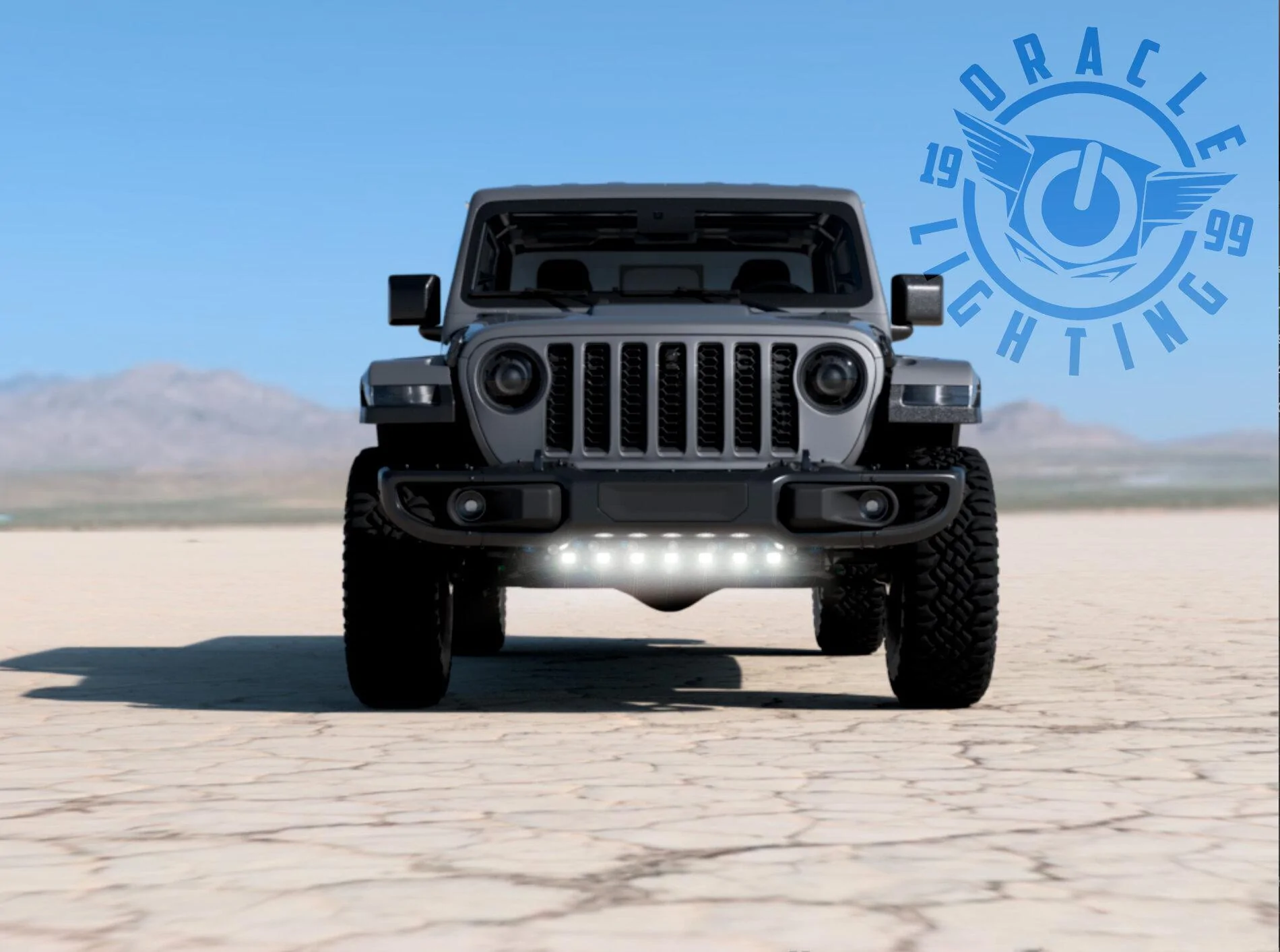 Jeep Gladiator LED Aux Light Integrated Front Skid Plate Concept ORACLE_JL_LED_LightBar_3