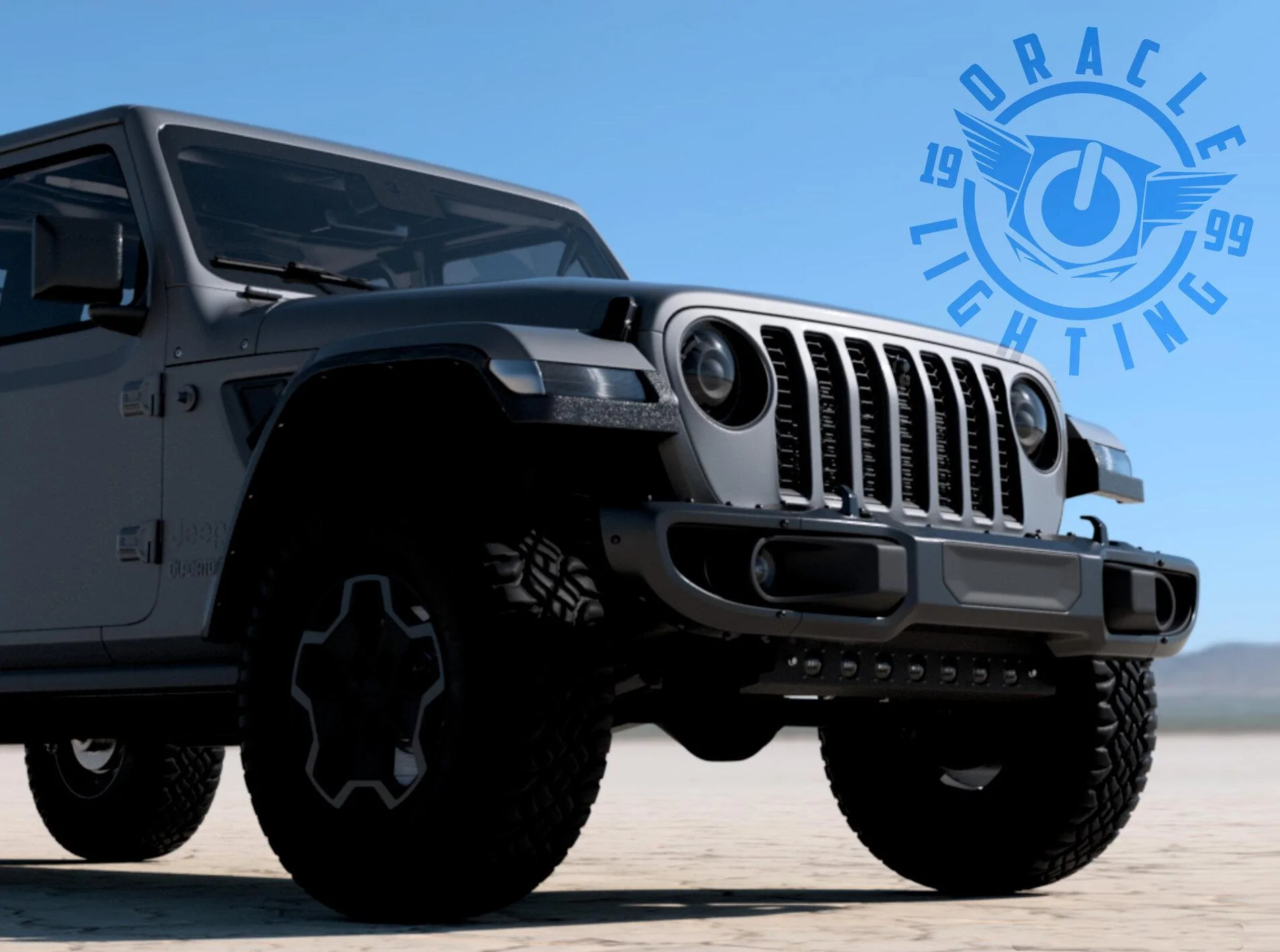 Jeep Gladiator LED Aux Light Integrated Front Skid Plate Concept ORACLE_JL_LED_LightBar_1