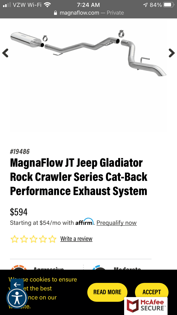 Jeep Gladiator Magnaflow Rock crawler stainless exhaust 1E766E69-F8E9-4F43-977A-886098AF1C19