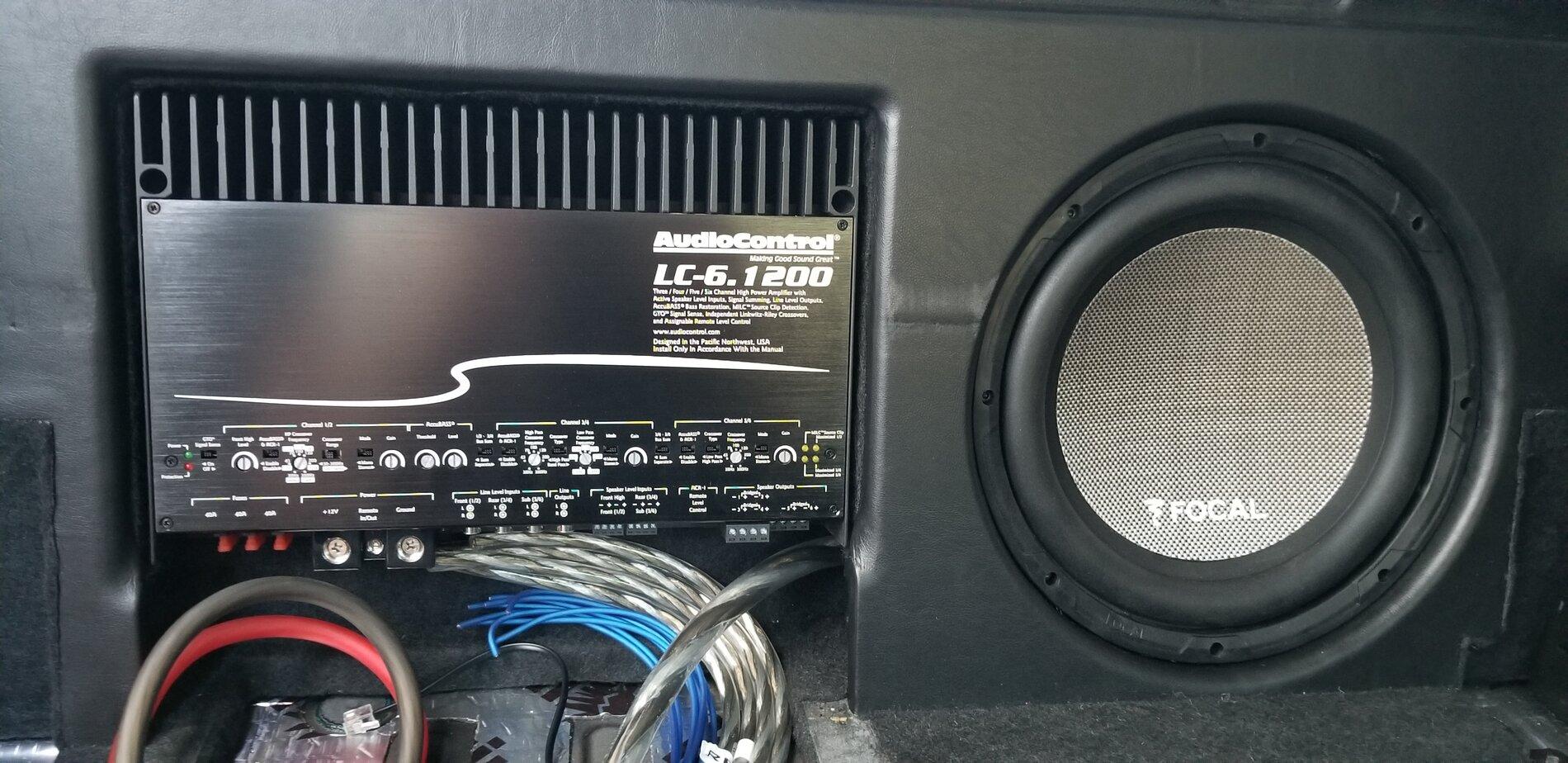 Jeep Gladiator Complete Focal Component Speaker Install with Custom Sub Box Behind Seat 20210328_190357