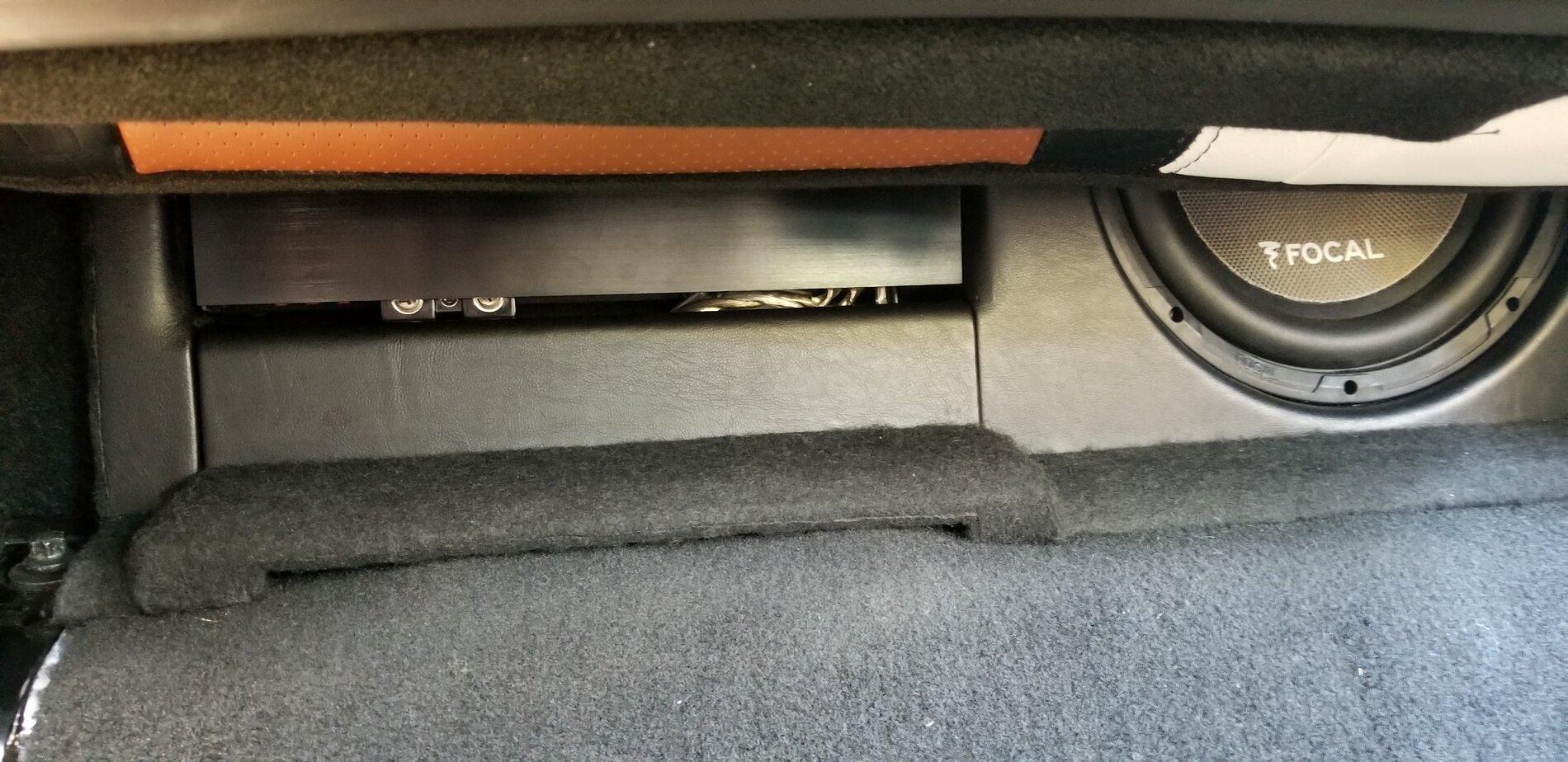 Jeep Gladiator Complete Focal Component Speaker Install with Custom Sub Box Behind Seat 20210401_125251