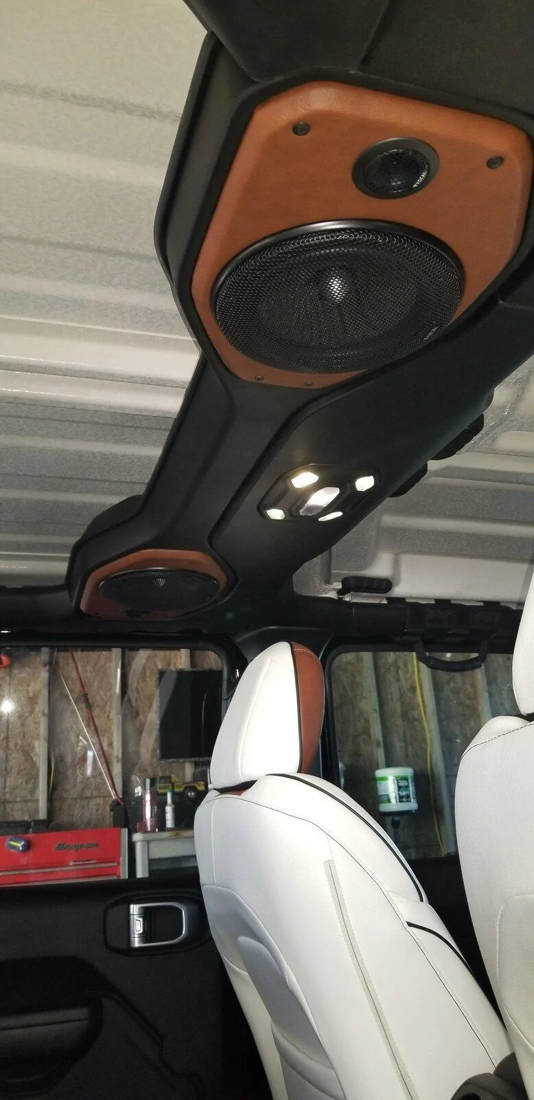 Jeep Gladiator Complete Focal Component Speaker Install with Custom Sub Box Behind Seat 20210401_113503