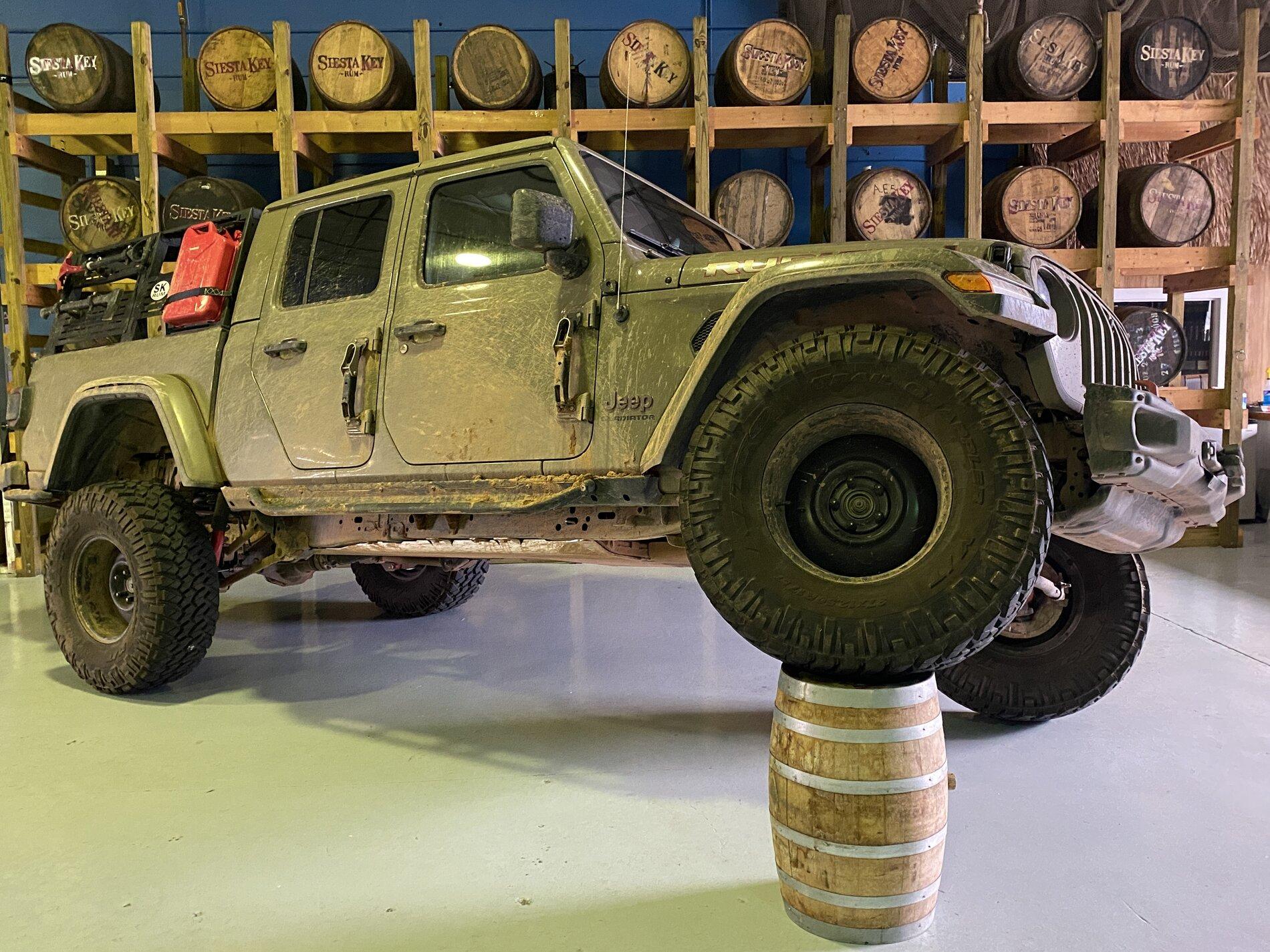 Jeep Gladiator Posing on a rum barrel IMG_1216.JPG