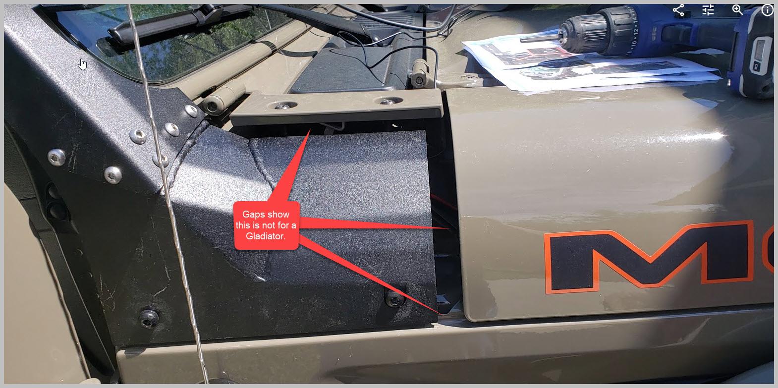 Jeep Gladiator Windowshield Lightbar mounts don't fit, two different brands Road Armor