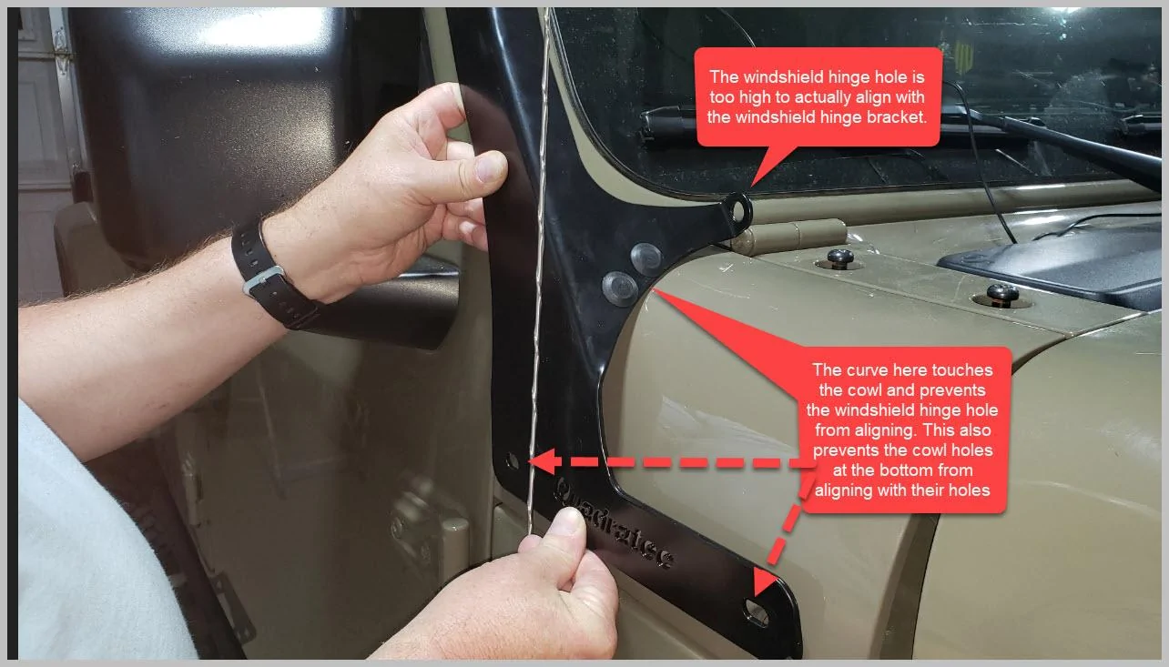 Jeep Gladiator Windowshield Lightbar mounts don't fit, two different brands qtech1