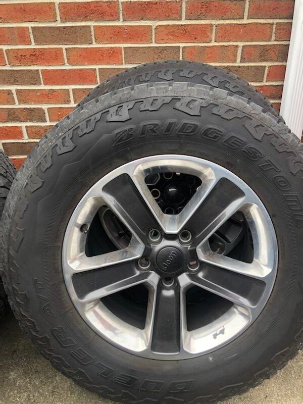 Jeep Gladiator 18” Sahara wheels/ tires $800. CDD60EB7-308B-4ED5-9C8B-AF8A3CC5F7B7