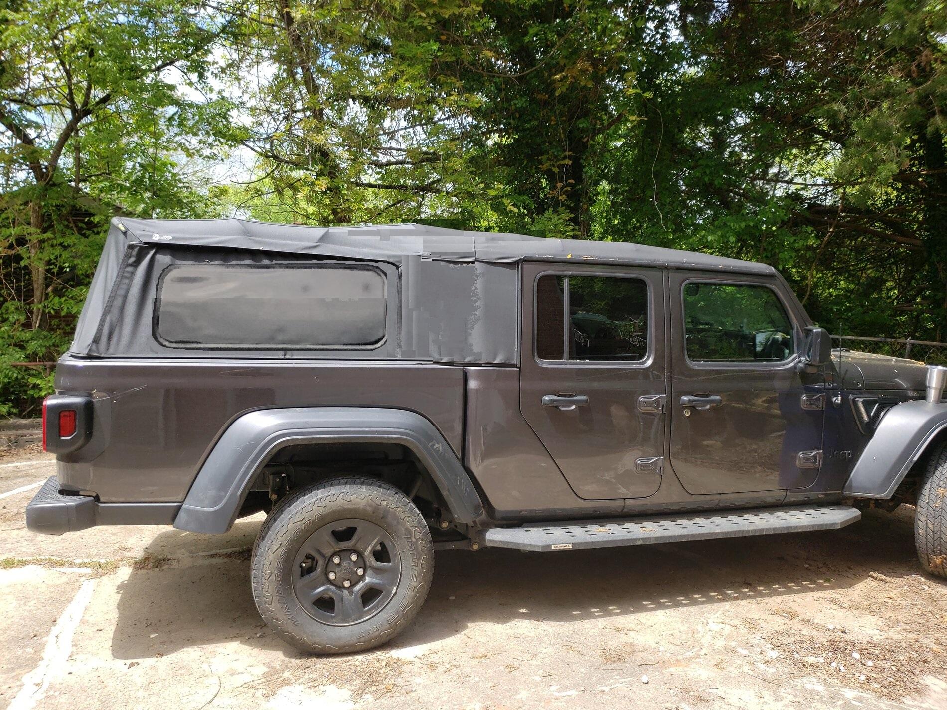 Jeep Gladiator Bestop teaser concept: folding soft cover / shell / topper for Gladiator bed Supertop with soft to