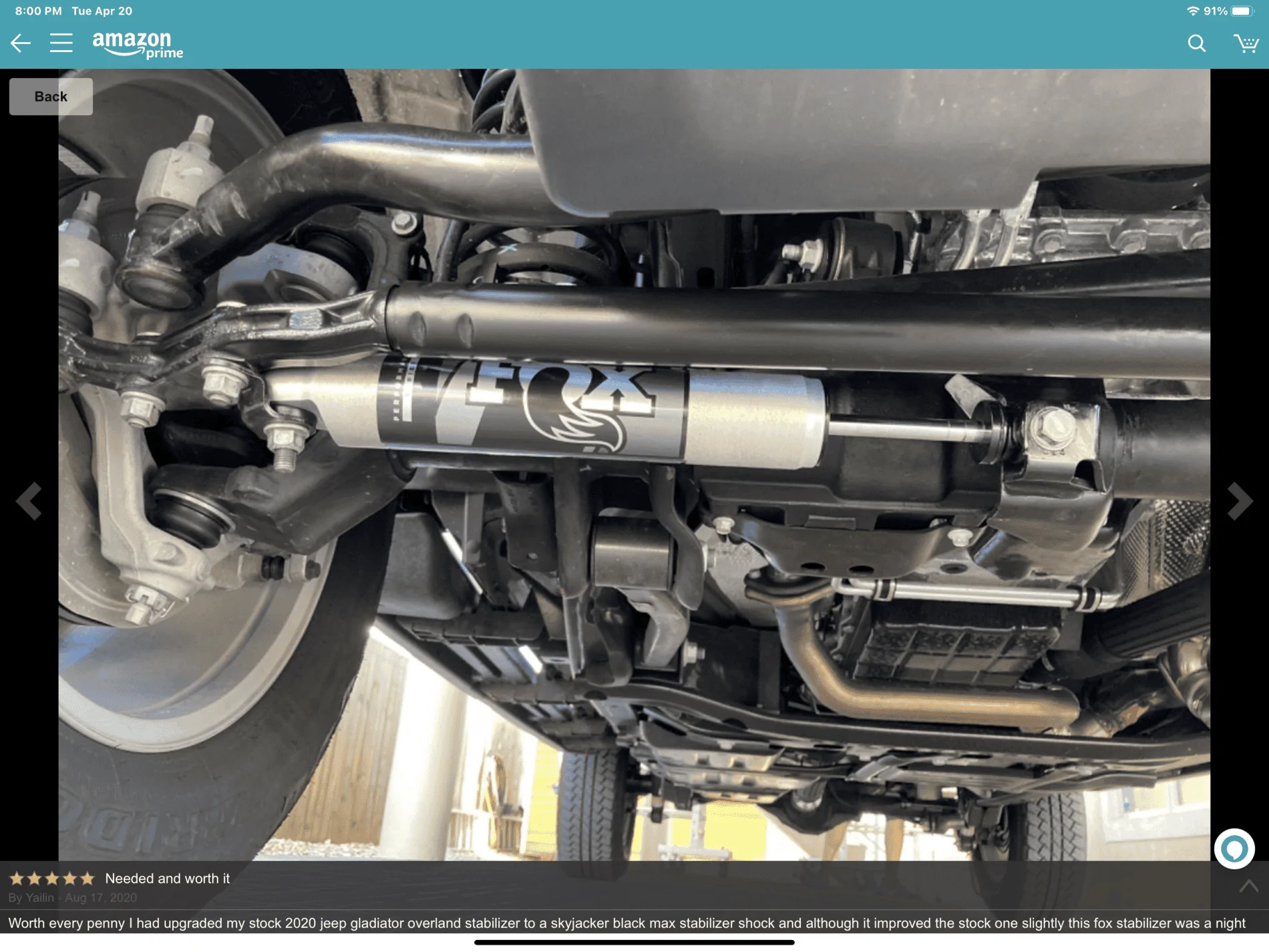 Jeep Gladiator Fox 2.0 steering stabilizer question? 9522300E-514B-4E20-8C88-FC3F0B552FCE