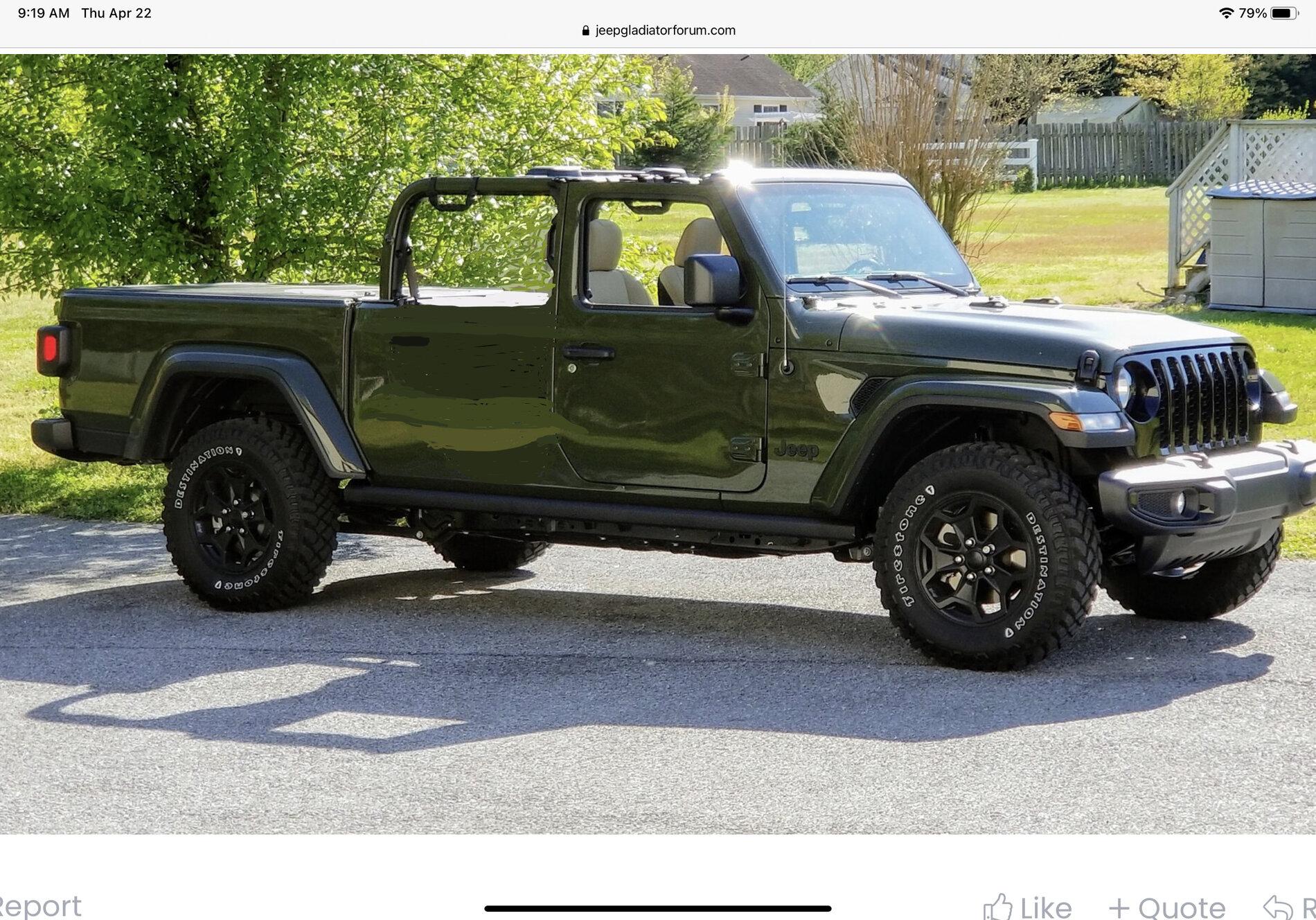 Jeep Gladiator What to plan for... keeping back hard top off extended period. 0CDCAD43-BC50-4259-AE41-6217B3798F26