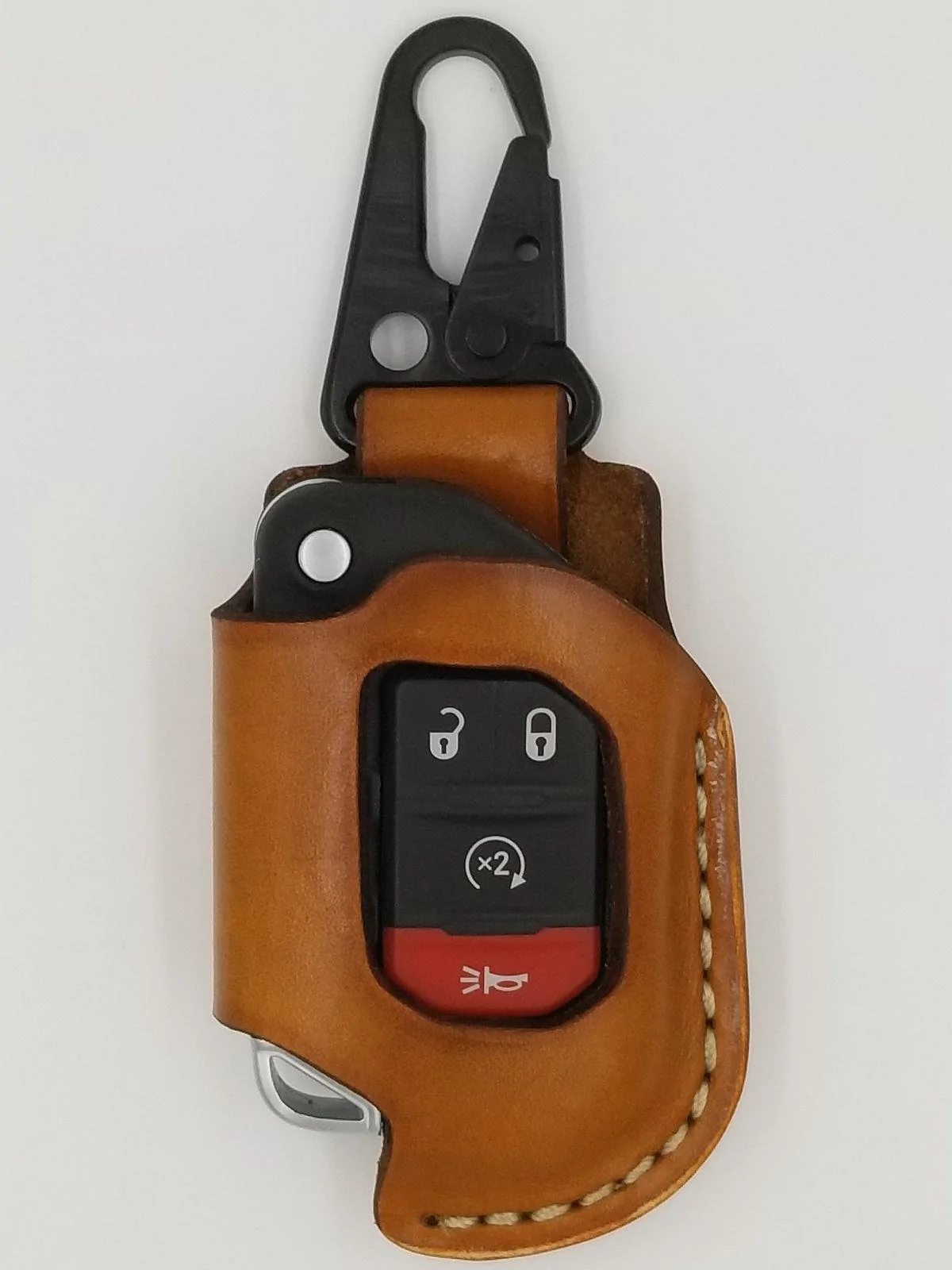 Jeep Gladiator JT Leather Key FOB Holsters JL tan windo