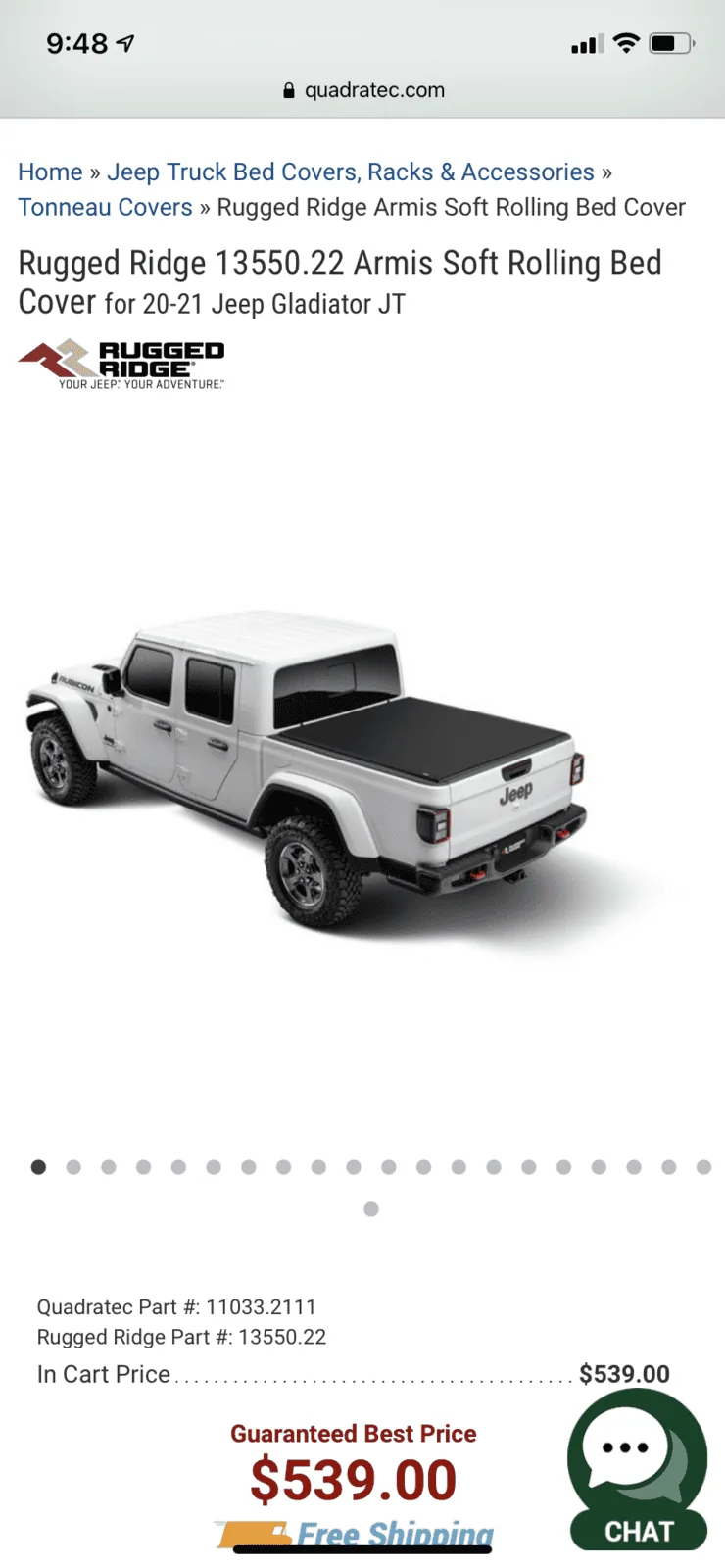 Jeep Gladiator Rugged Ridge 13550.22 Armis Soft Rolling Bed Cover for 20-21 Jeep Gladiator JT 2B3FF5A8-2983-4181-876A-902150A2195A