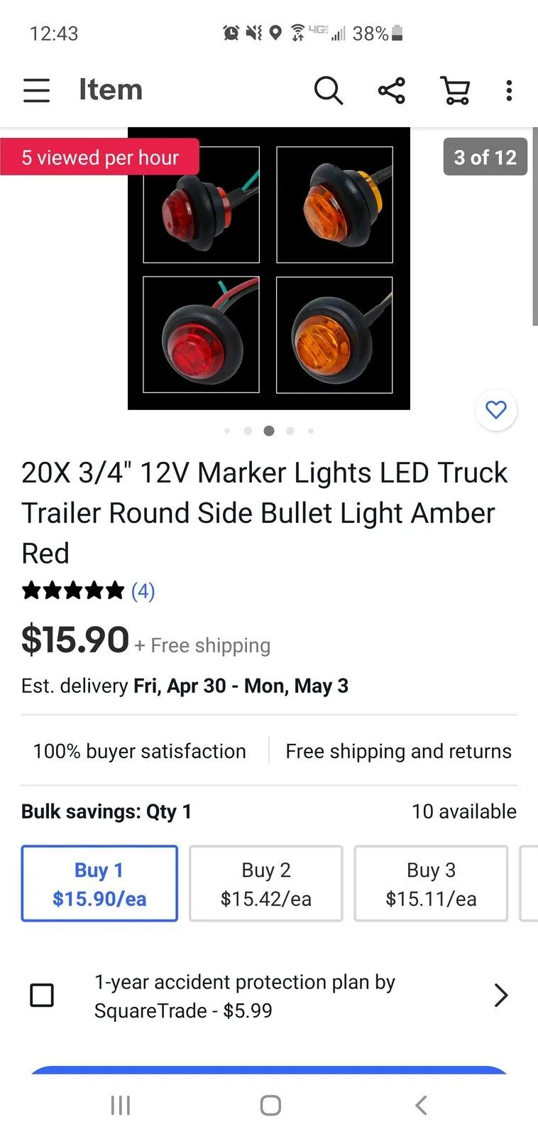 Jeep Gladiator Jeep gladiator pre runner inserts Screenshot_20210426-124348_eBay