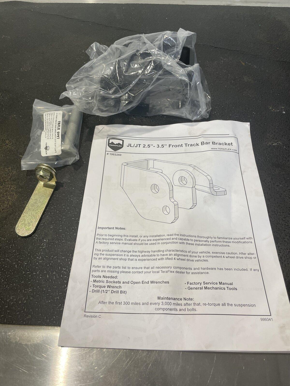 Jeep Gladiator Teraflex 2.5”-3.5” Front track bar bracket D0EDD3E9-FED7-4189-B76A-7FFC4C7D4555