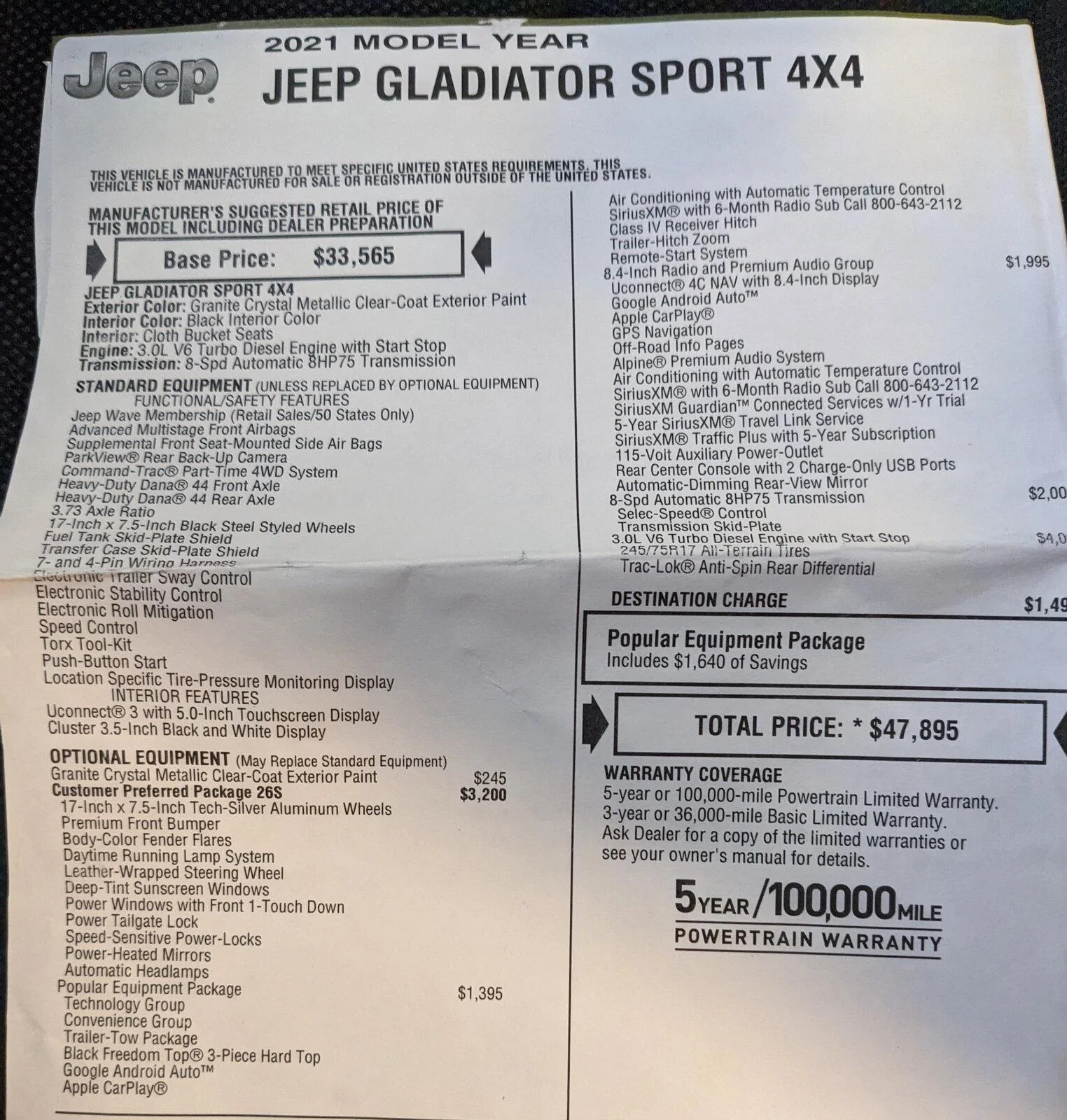 Jeep Gladiator Diesel payload by the door jamb placard PXL_20210503_011134070.MP
