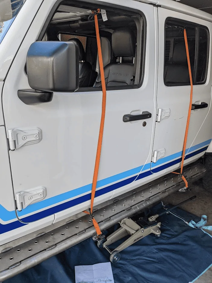 Jeep Gladiator Installing rock rails solo with no fancy equipment. 1620327071280