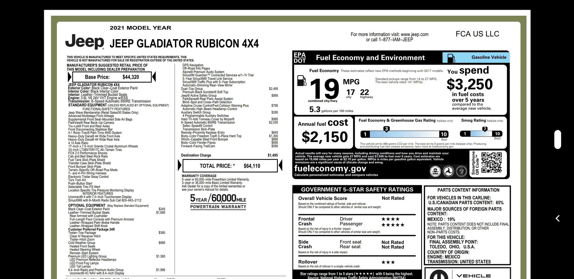 Jeep Gladiator Gupton Motors up to 8% below invoice Screenshot_20210507-130654