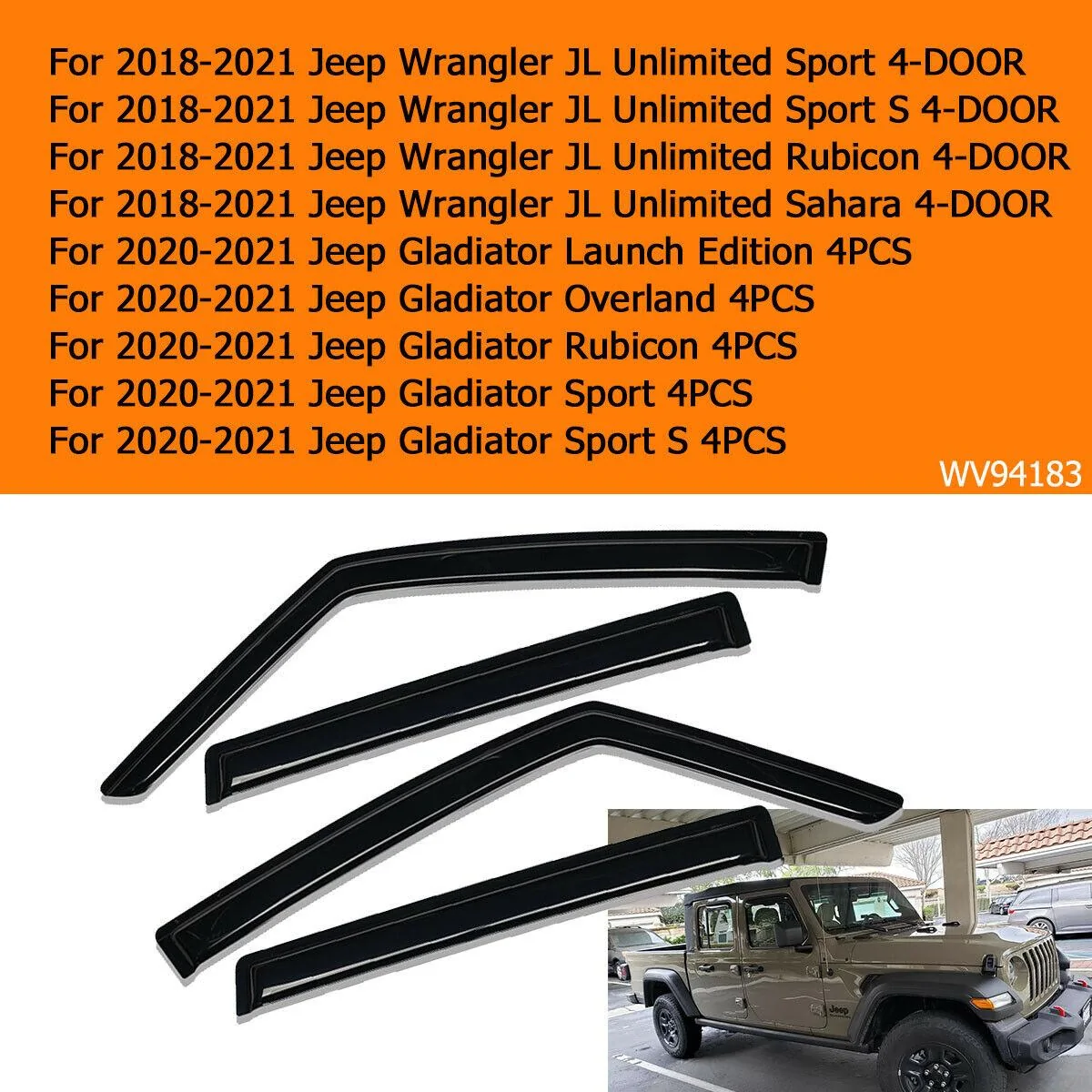 Jeep Gladiator Rain guards 1620458139606