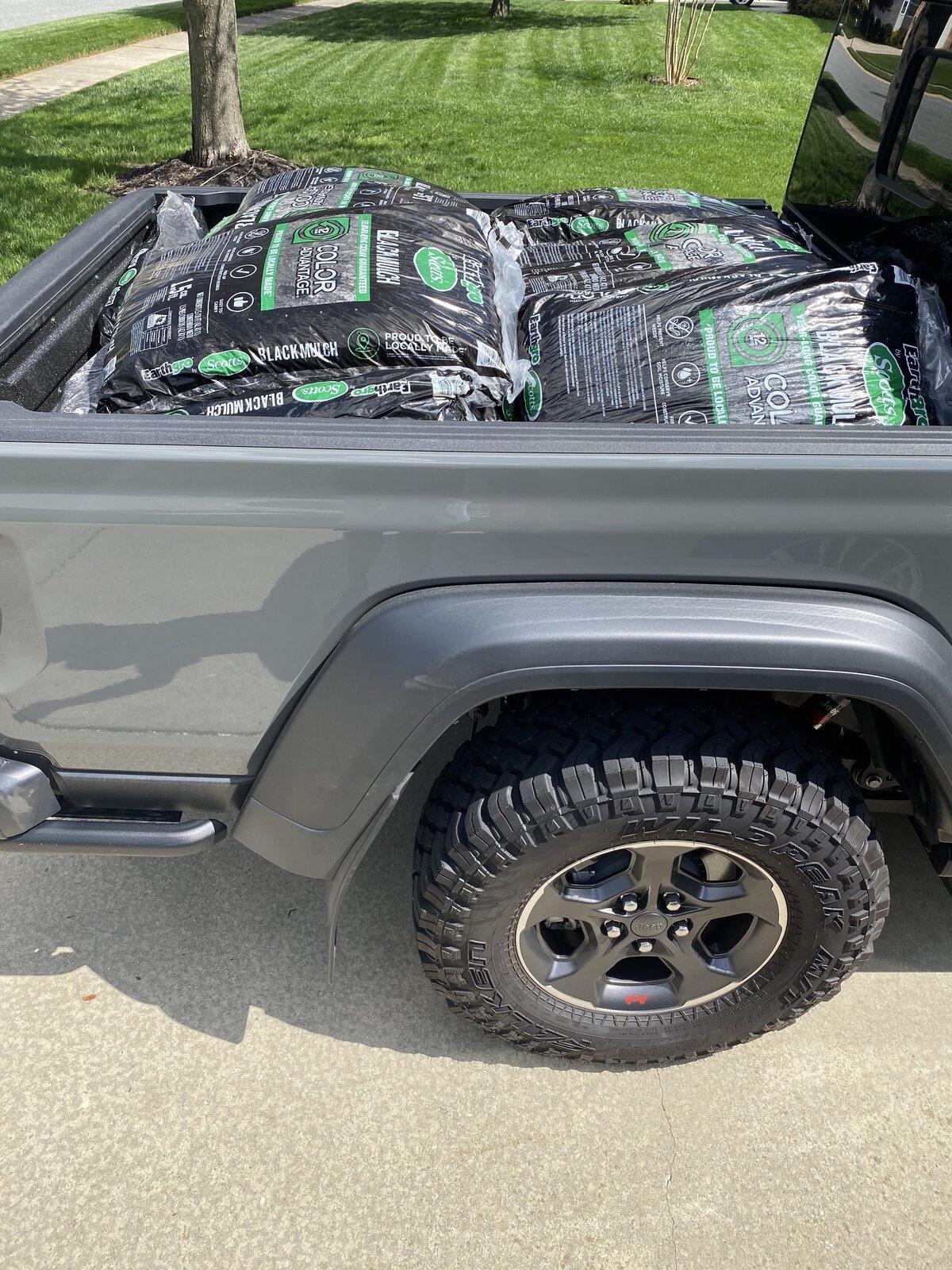 Jeep Gladiator What did you HAUL in your JT today? 30BagsMulcha