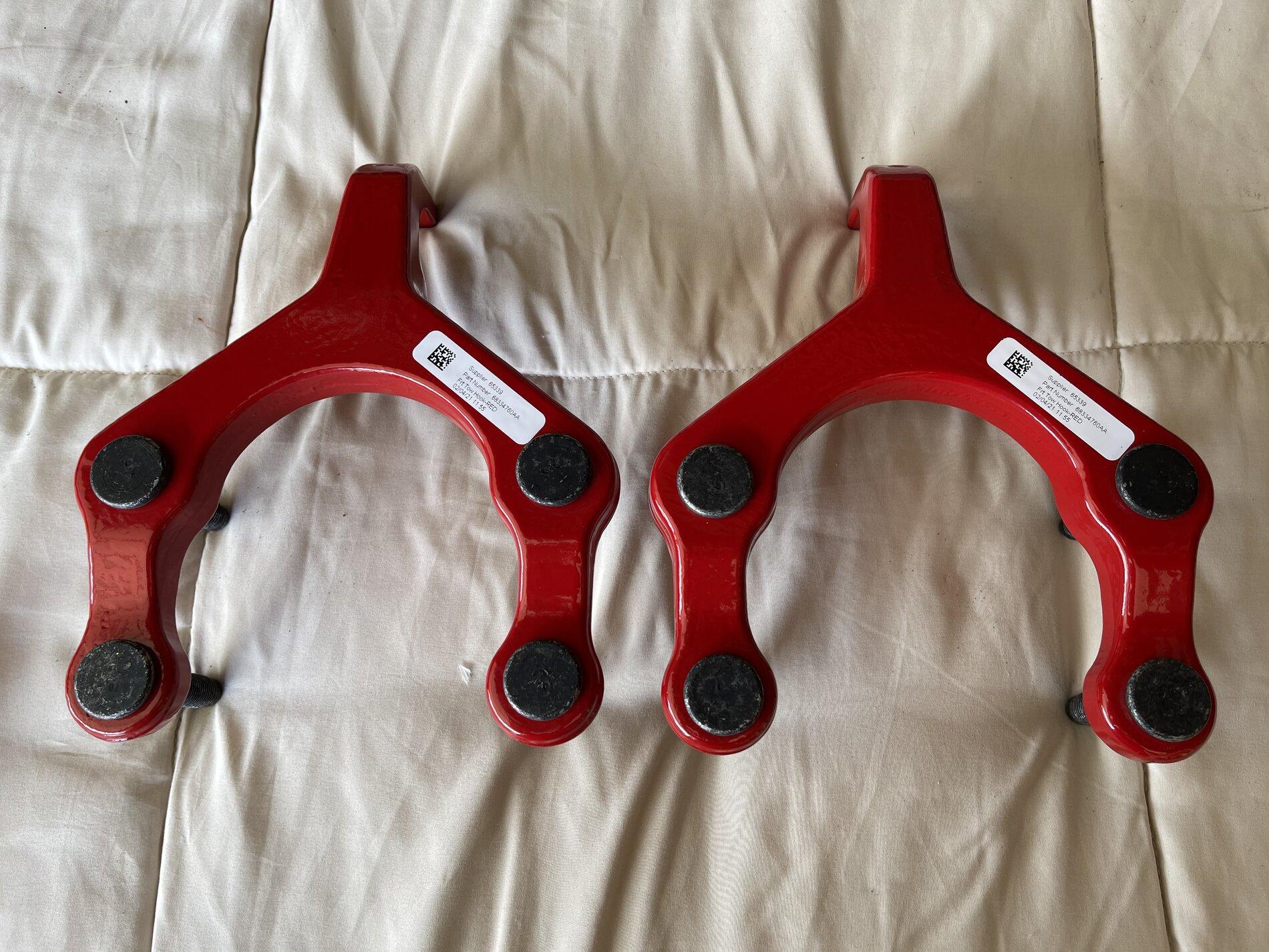Jeep Gladiator Brand New Mopar OEM Rubicon Red Front Tow Hooks (68334760AA) 9C0E8164-0CA6-4D12-A8B9-C5DD69E5594E