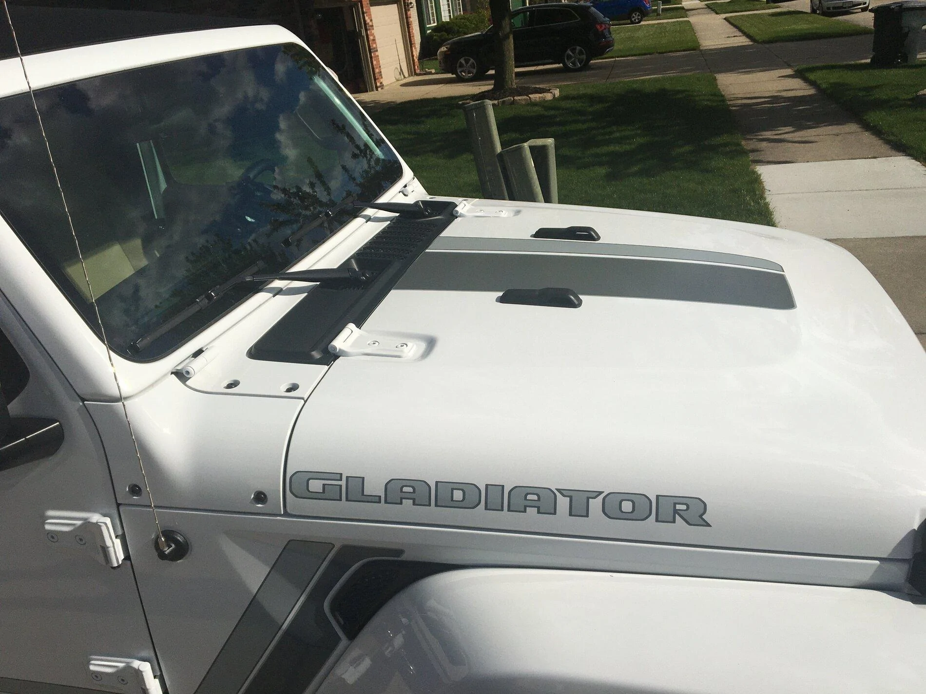 Jeep Gladiator Sturms White Max Tow AMC Jeep inspired build thread Hood decal 2