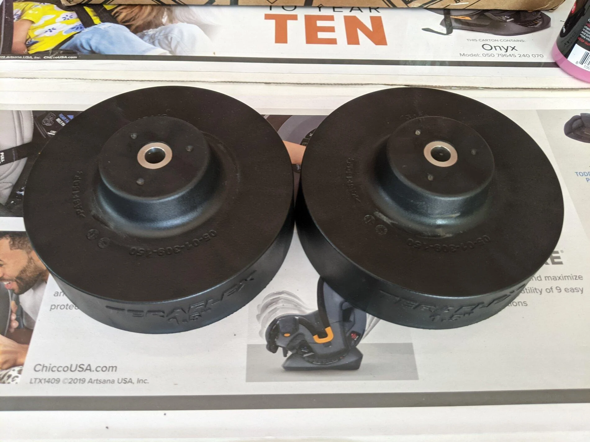 Jeep Gladiator Teraflex 1.5" rear coil spring spacers. PXL_20210521_195425837
