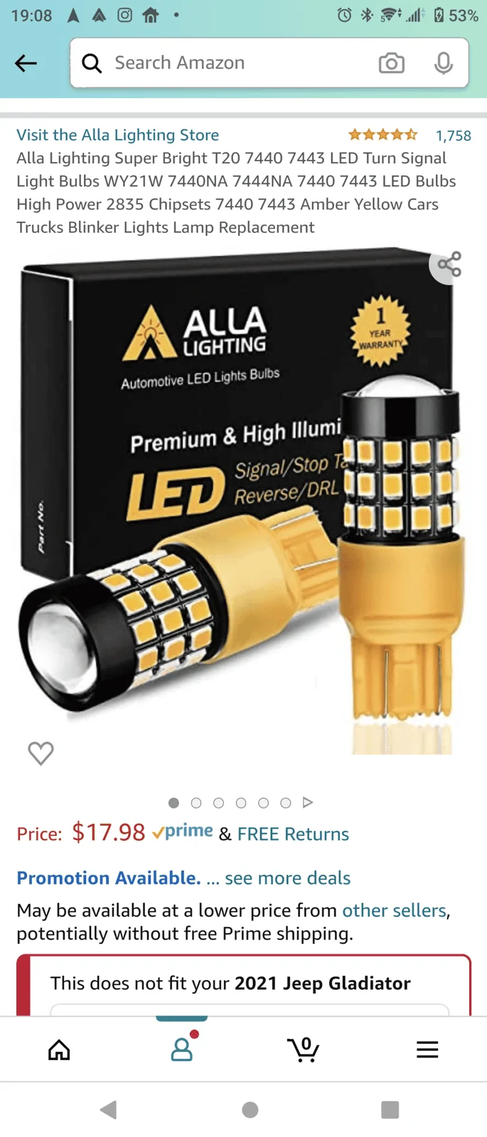 Jeep Gladiator LED Bulb Replacement - IT WORKS! Screenshot_20210523-190819