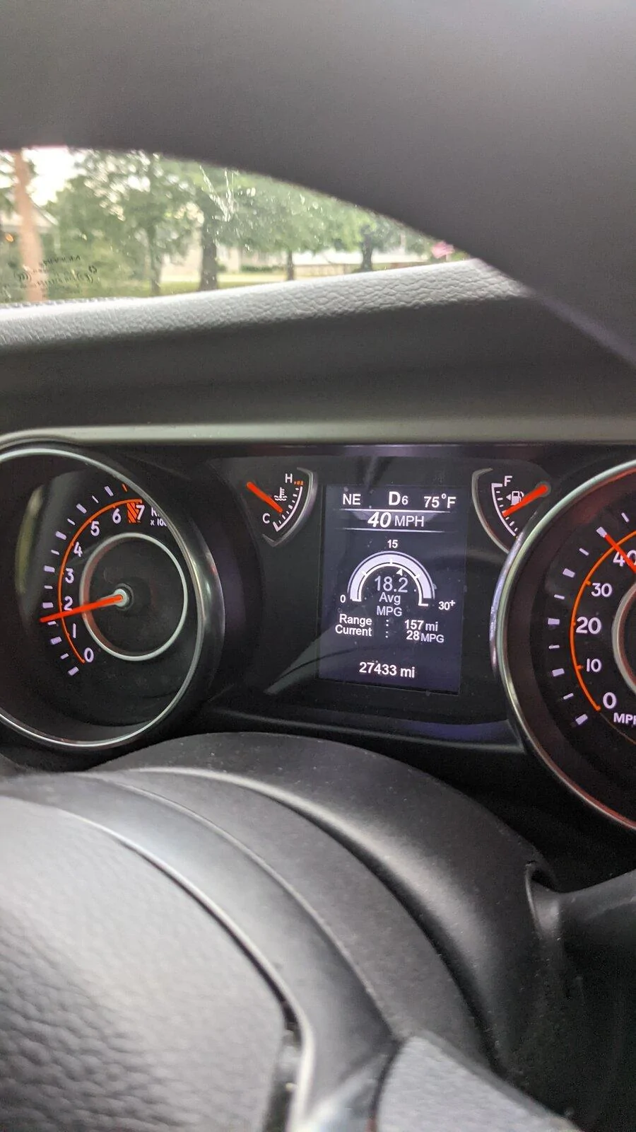 Jeep Gladiator Gas mileage MPG report, Dallas to Houston and back PXL_20210529_222953498