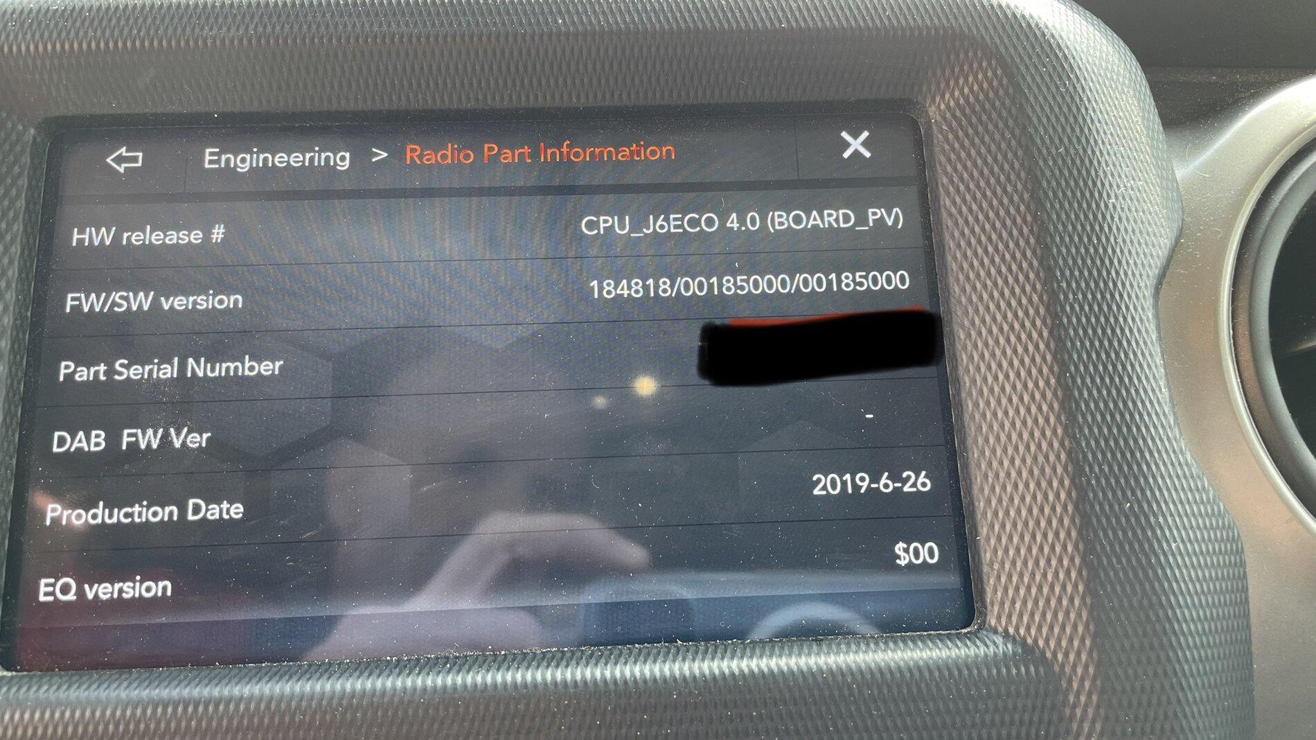 Jeep Gladiator what is the current software version? for the 7", if that makes a difference 76450937-6D7F-457C-9A71-EBF71992E369