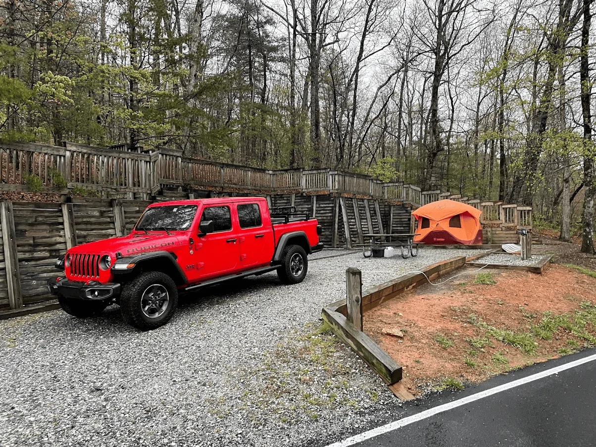 Jeep Gladiator Setting up for camping 1622683988036