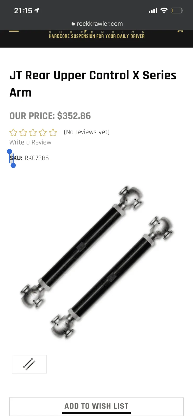 Jeep Gladiator Rock Krawler JT Rear Upper Control Arms 8BCC7BC9-CA82-4E35-A6EF-807ABB49869A