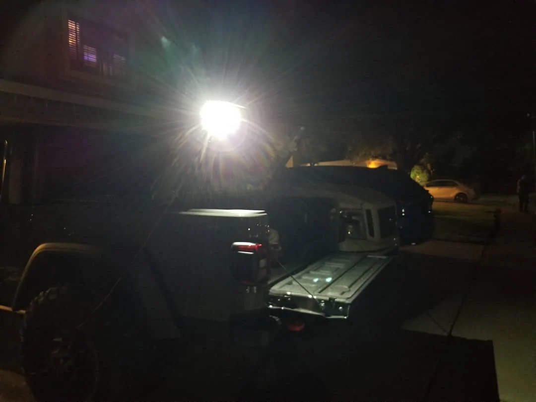 Jeep Gladiator Adding rear lights inside Diamondback cover IMG_20210604_214422_860