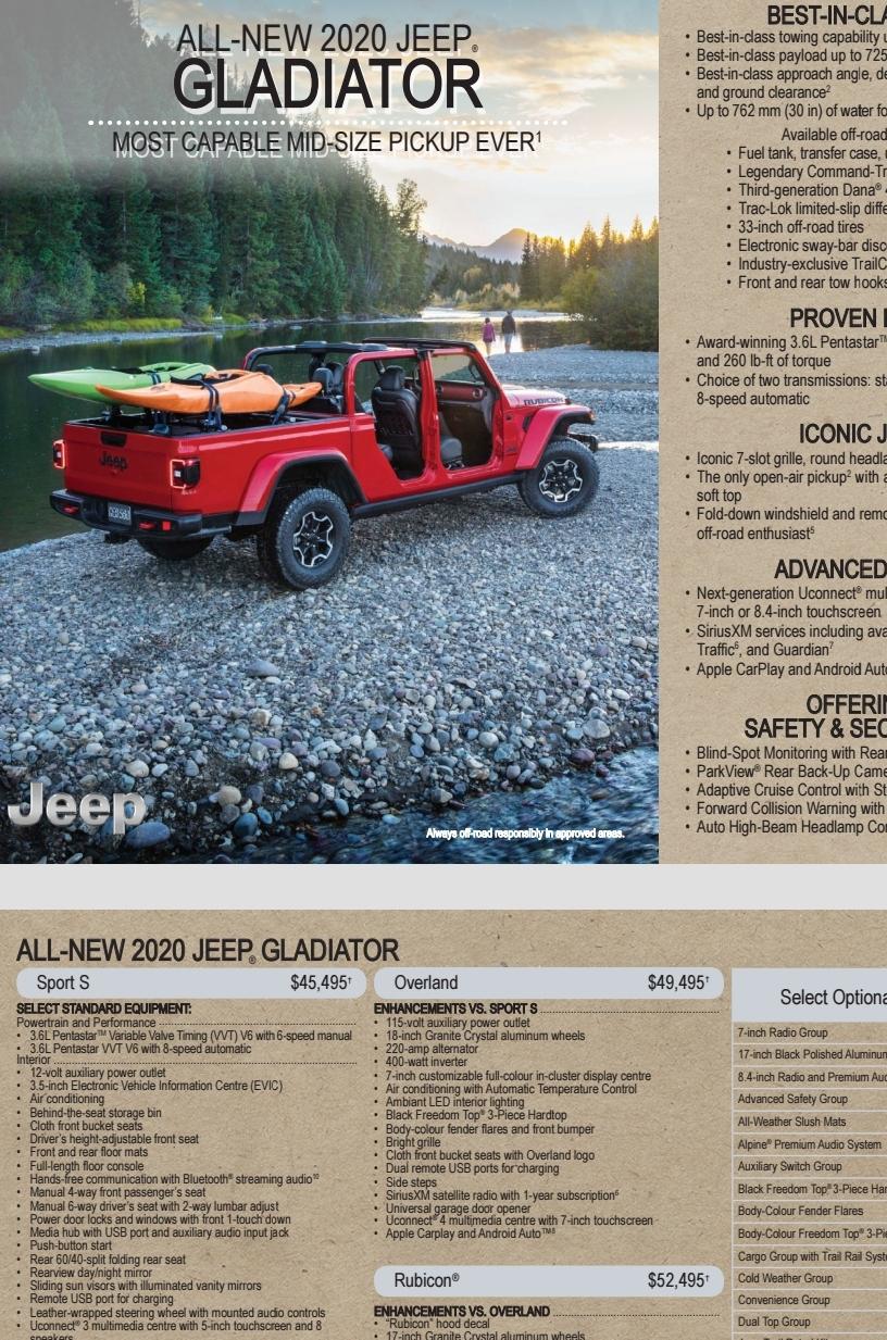 Jeep Gladiator 2020 Jeep Gladiator (JT) Canadian Order Guide SmartSelect_20190525-171845_Dropbox