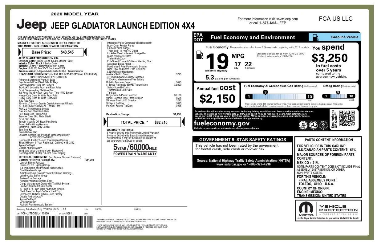 Jeep Gladiator Gladiator Window Sticker and Build Sheet Order Tracking E00EDBAD-69C1-44C7-A514-080B6FF6783A
