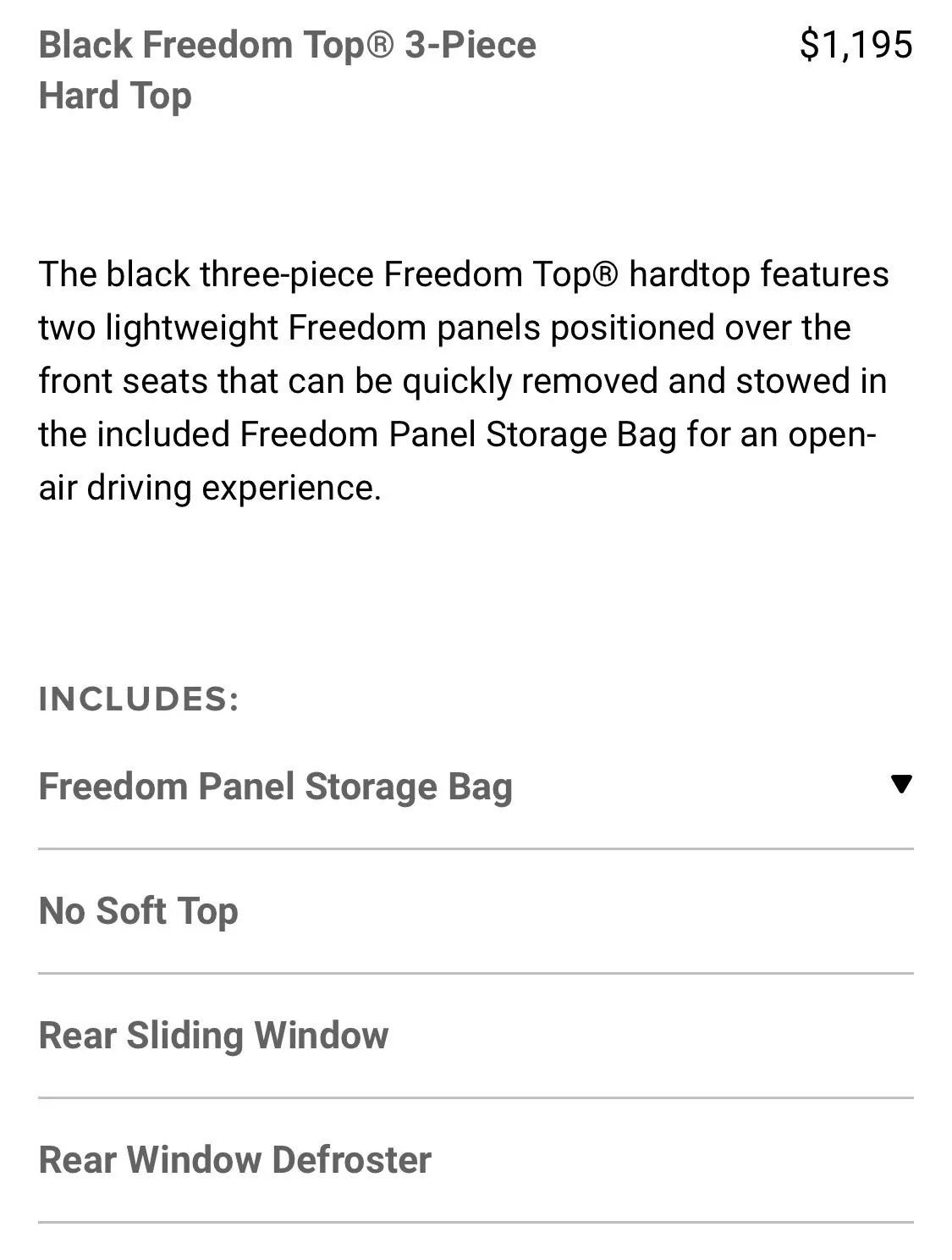 Jeep Gladiator Freedom top panel storage bag 7F13E708-3ECB-4500-B601-FD4222B2C94A