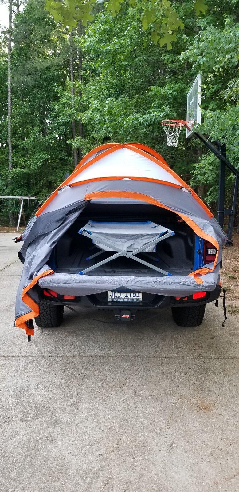 Jeep Gladiator Setting up for camping 20210601_185117