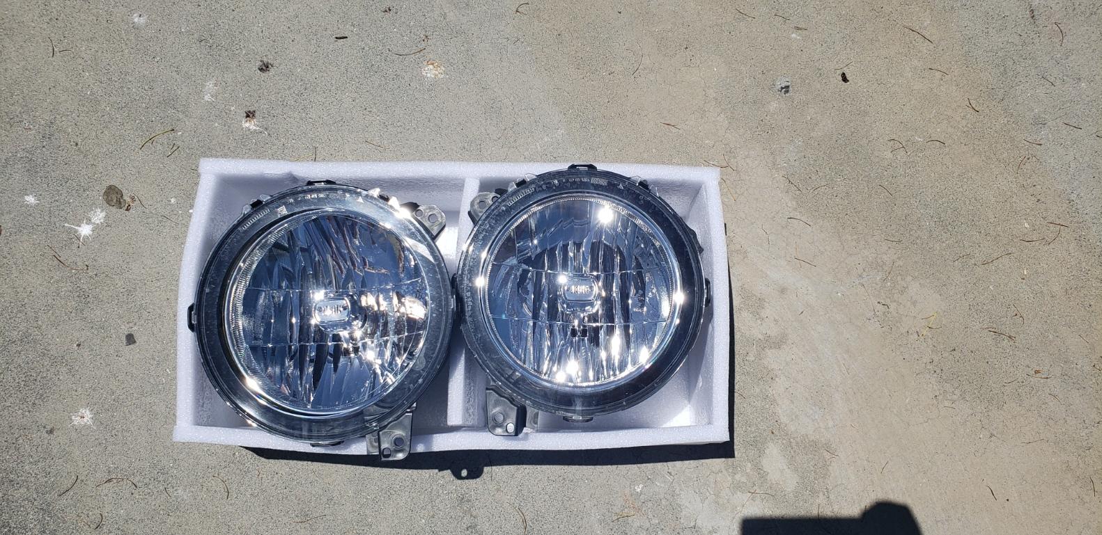 Jeep Gladiator For Sale: OEM parts off stock front bumper of Overland halogen headlights