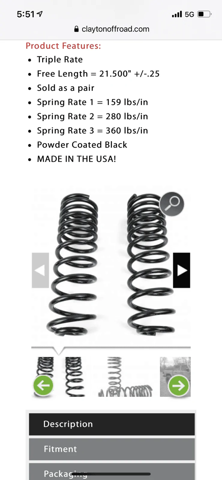 Jeep Gladiator $275 Clayton off-road 2.5 inch lift springs 47CD6458-C41B-4751-854C-93818C68635A
