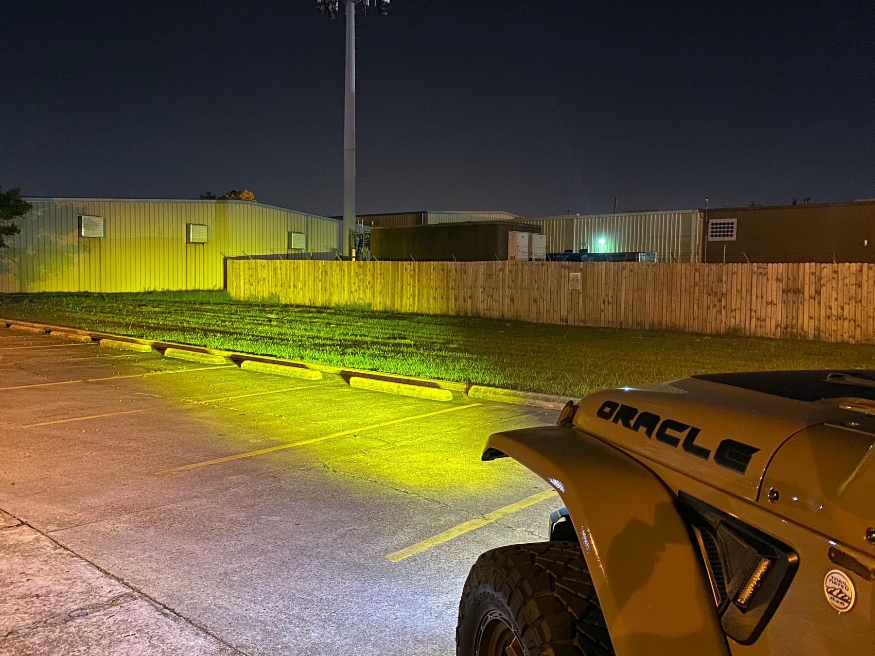 Jeep Gladiator LED Aux Light Integrated Front Skid Plate Concept oracle_yellow_lightbar_JT-JL