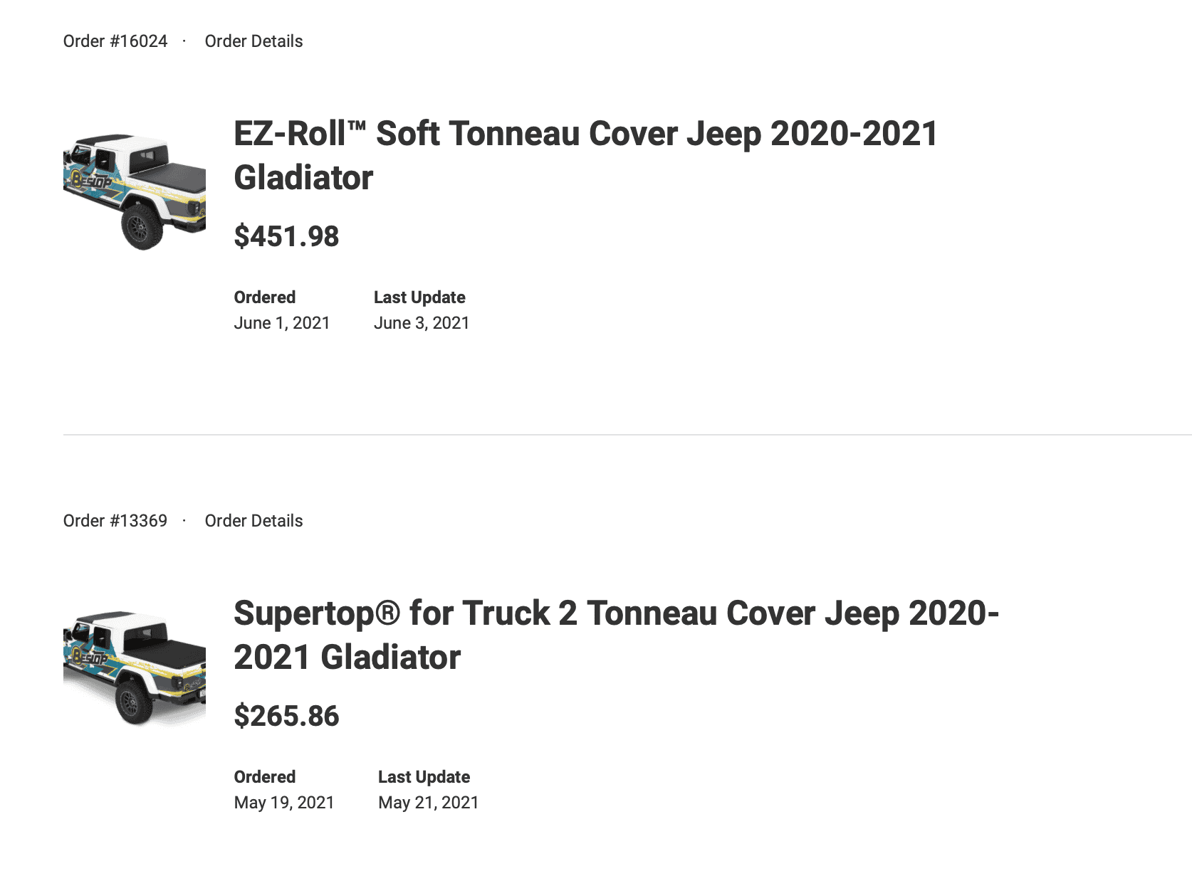 Jeep Gladiator Returns exchanges Screen Shot 2021-06-11 at 11.18.44 AM