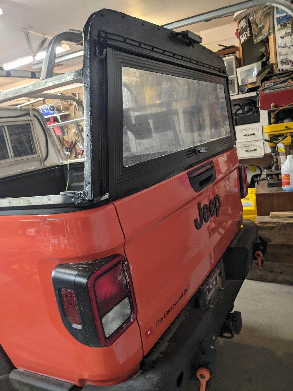 Jeep Gladiator Operation  "Cheap topper": Warning... this is in process... PXL_20210611_223124557